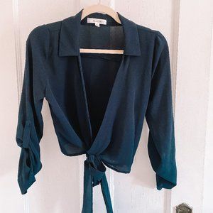 Active USA Navy Tie Blouse